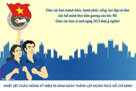 Thiệp chúc mừng 95 năm ngày thành lập Đoàn (26/3/1931 - 26/3/2026)