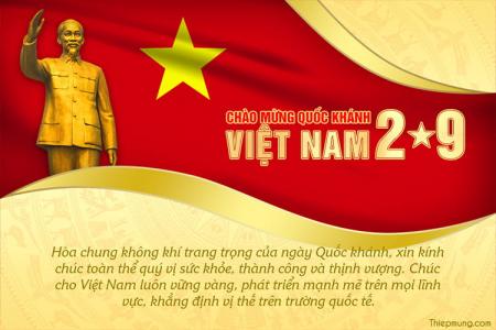 Mẫu thiệp chúc mừng 2/9 Quốc khánh Việt Nam đẹp và ý nghĩa