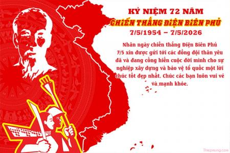 Viết lời chúc lên thiệp kỷ niệm 72 năm Chiến thắng Điện Biên Phủ