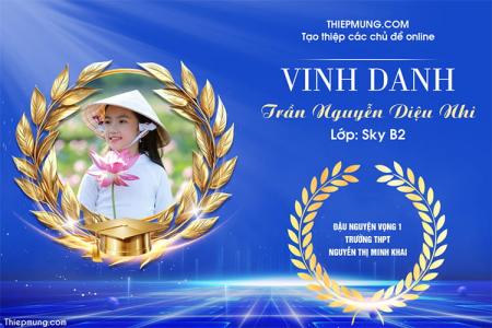 Mẫu khung vinh danh học sinh đạt thành tích xuất sắc