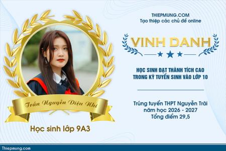 Tạo khung vinh danh học sinh đạt thành tích xuất sắc online