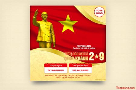 Tạo thông báo lịch nghỉ lễ Quốc Khánh 2/9 online