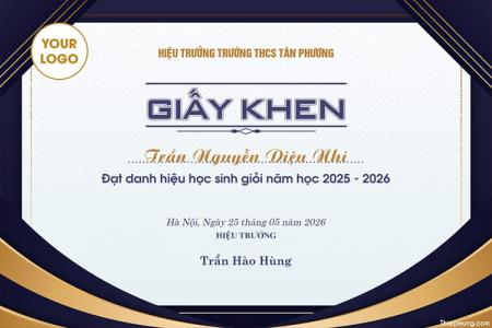 Tạo giấy khen dành cho học sinh đạt thành tích xuất sắc online