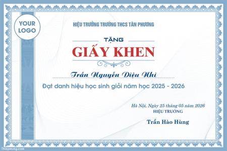 Mẫu giấy khen học sinh đạt thành tích xuất sắc đẹp, chuyên nghiệp