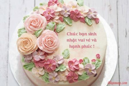 Viết lời chúc lên bánh kem sinh nhật hoa đẹp