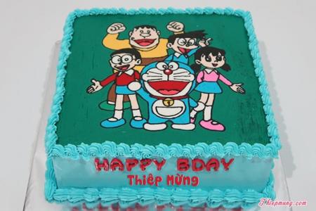 Bánh sinh nhật mèo máy Doraemon vui nhộn cho bé