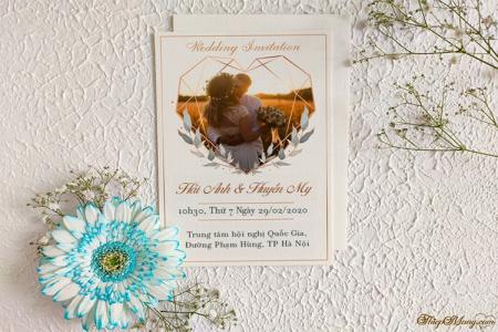 Tạo thiệp cưới với khung ảnh hoa online