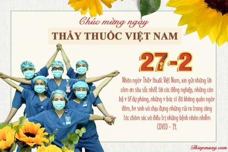 Thiệp ngày thầy thuốc Việt Nam: Cảm ơn y bác sĩ tuyến đầu chống dịch COVID-19