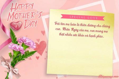 Làm thiệp chúc mừng Ngày của Mẹ Happy Mother's Day miễn phí