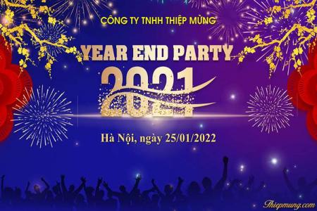 Mẫu Backdrop phông Year End Party 2021 đẹp cho công ty