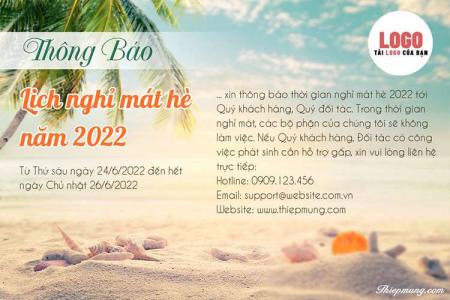Mẫu thông báo nghỉ mát cho khách hàng