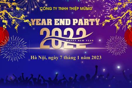 Mẫu Backdrop phông Year End Party 2022 đẹp cho công ty