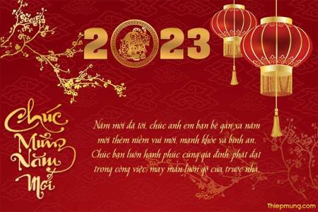 Thiệp chúc tết, chúc mừng năm mới 2023 chào xuân cực đẹp