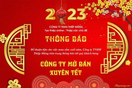 Tạo banner thông báo làm việc xuyên tết 2023