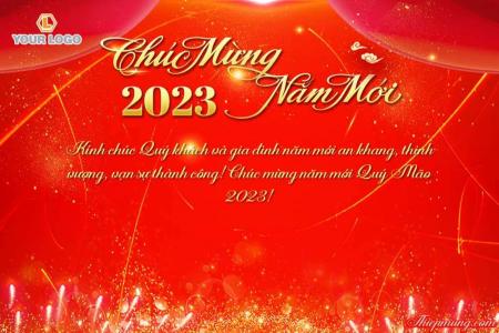 Tạo thiệp chúc mừng năm mới 2023 nền đỏ may mắn
