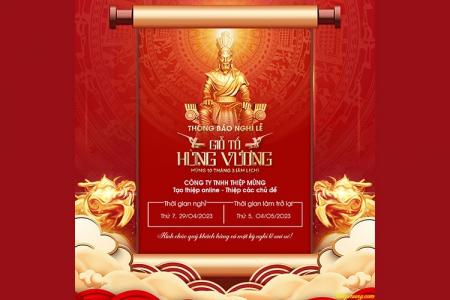 Mẫu thông báo lịch nghỉ lễ giỗ tổ Hùng Vương gửi đến khách hàng và đối tác