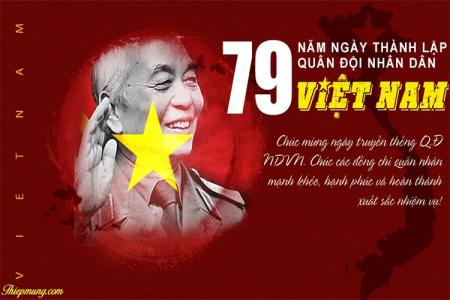 Tạo thiệp kỷ niệm 79 năm ngày Quân đội nhân dân Việt Nam 2022