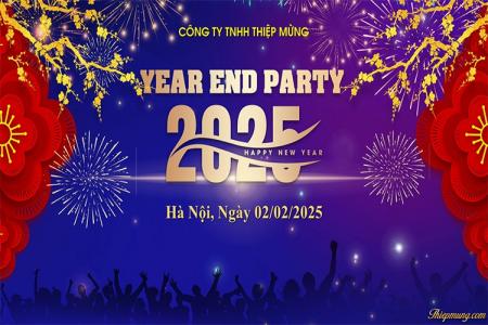 Mẫu Backdrop phông Year End Party  đẹp cho công ty