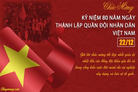 Viết lời chúc lên thiệp chúc mừng ngày Quân đội nhân dân Việt Nam