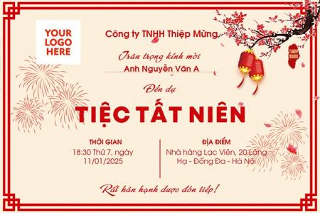 Mẫu thiệp mời tiệc cuối năm tất niên đẹp cho công ty