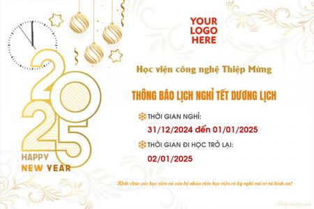 Tạo thông báo nghỉ Tết cho các Trường học, trung tâm đào tạo giáo dục