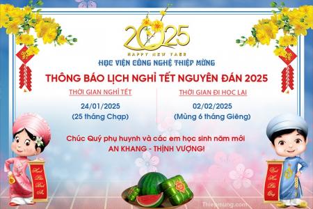 Mẫu banner thông báo nghỉ Tết cho học sinh, người đi làm mới nhất 2025