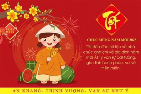 Mẫu thiệp chúc mừng năm mới Ất Tỵ 2025 đẹp và ý nghĩa