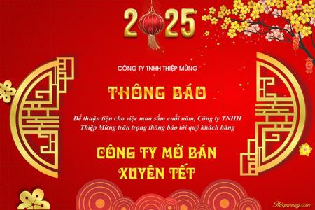 Tạo banner thông báo làm việc xuyên Tết 2025