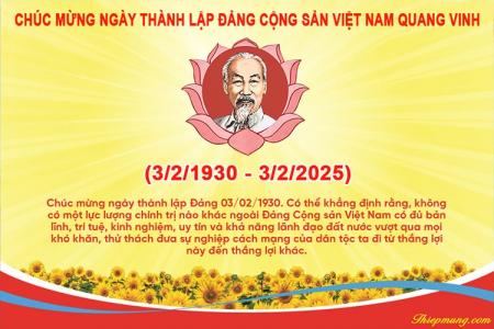 Tạo thiệp kỷ niệm 95 năm ngày Thành lập Đảng 3/2