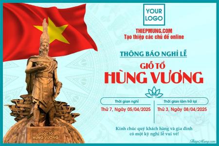 Mẫu thông báo về việc nghỉ Lễ Giỗ tổ Hùng Vương 10/03 online