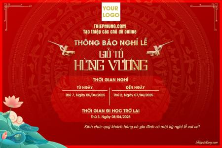 Tạo thông báo lịch nghỉ lễ giỗ tổ Hùng Vương