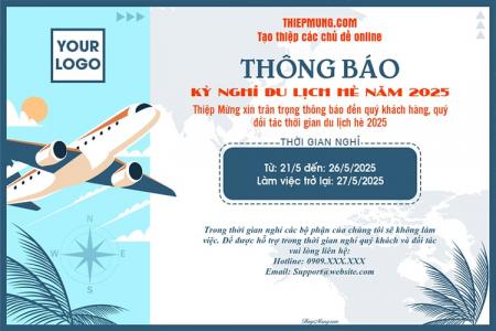 Tạo thông báo lịch nghỉ mát hè với thông tin công ty