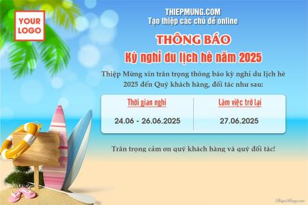 Tạo mẫu thông báo nghỉ mát hè 2025 đẹp nhất