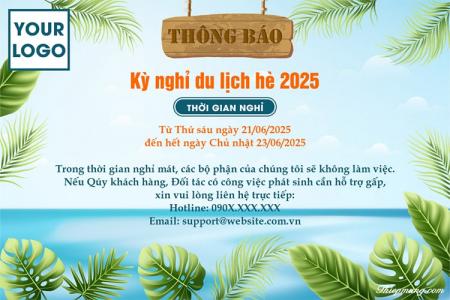 Thông báo nghỉ đi du lịch của công ty cho nhân viên, khách hàng, đối tác