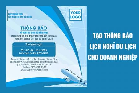 Mẫu thông báo lịch nghỉ du lịch hè cho doanh nghiệp online