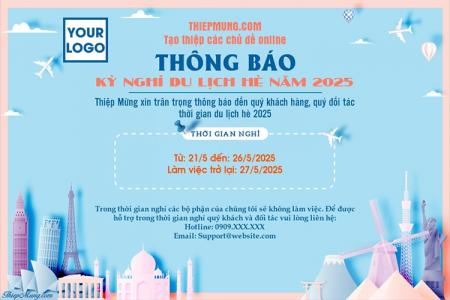 Mẫu thông báo lịch nghỉ du lịch hè cho doanh nghiệp