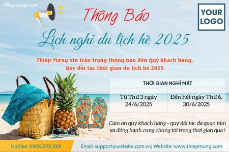 Mẫu thông báo lịch nghỉ mát hè với thông tin công ty