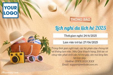 Tạo thông báo lịch nghỉ mát của công ty cho khách hàng, đối tác