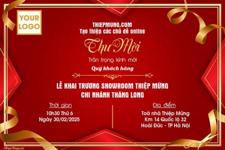 Tạo thư mời khai trương công ty, cửa hàng sang trọng và chuyên nghiệp