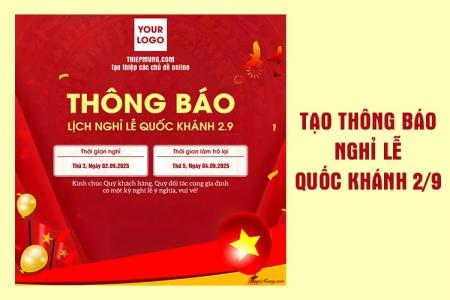 Hình ảnh thông báo nghỉ lễ quốc khánh 2/9 cho khách hàng