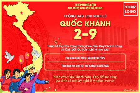 Mẫu thông báo nghỉ lễ quốc khánh 2/9 mới nhất 2025