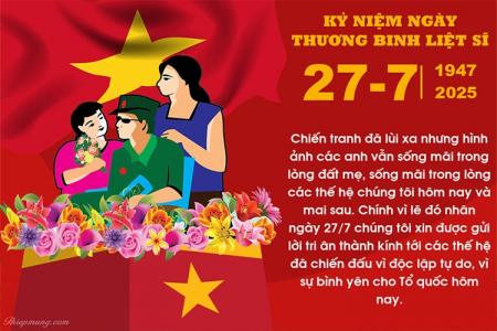 Tạo thiệp chúc mừng 78 năm ngày Thương binh - Liệt sĩ