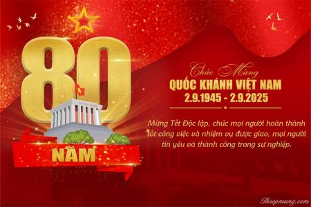 Thiệp kỷ niệm 80 năm ngày quốc khánh 2/9 đẹp