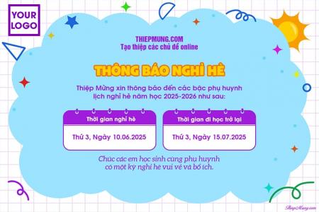 Tạo thông báo nghỉ hè dành cho trường học trực tuyến