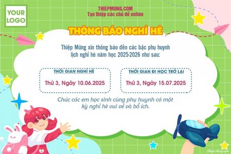 Tao thông báo nghỉ hè dành cho trường học và cơ sở giáo dục online