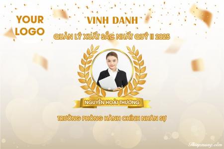 Tạo bảng vinh danh cá nhân xuất sắc nền vàng sang trọng