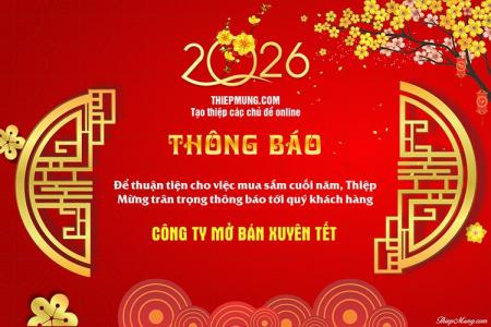 Tạo banner thông báo làm việc xuyên Tết 2026