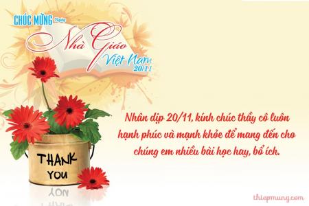Ghi lời chúc lên thiệp 20-11 online