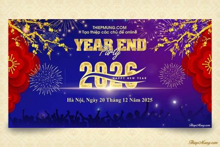 Mẫu Backdrop phông Year End Party  đẹp cho công ty