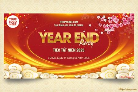 Mẫu Year End Party Backdrop đẹp lung linh tải miễn phí